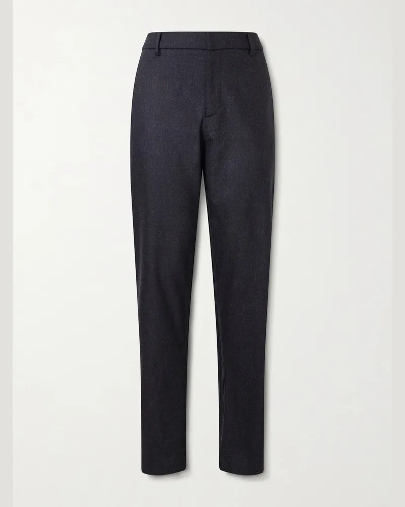 Sunspel Tapered Stretch Wool and Cashmere-Blend Flannel Trousers Gray