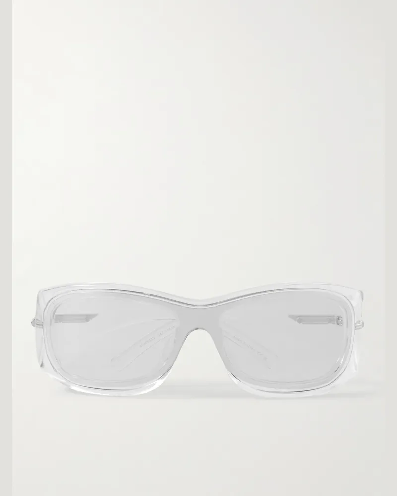 Givenchy G180 Injected Wrap-Around Acetate Sunglasses Silver