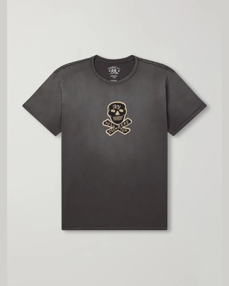 RRL Appliquéd Cotton-Jersey T-Shirt Black