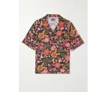 Hemd aus Webstoff mit Blumenprint und Reverskragen