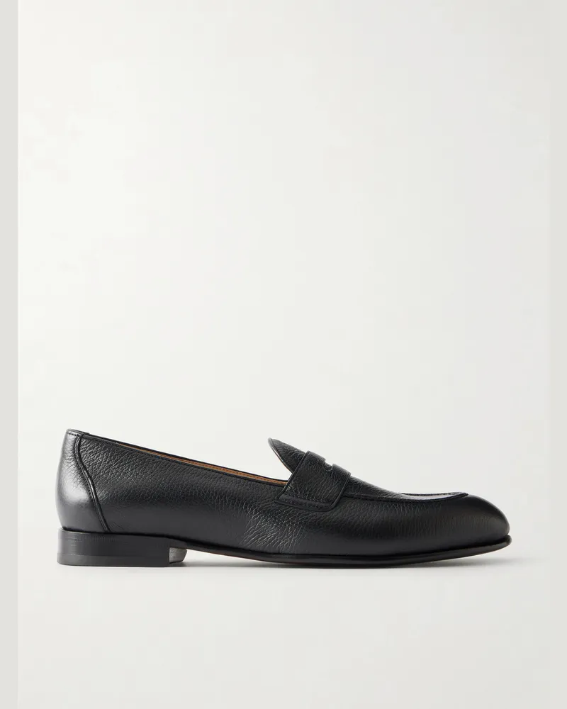 Brioni Leather Penny Loafers Black