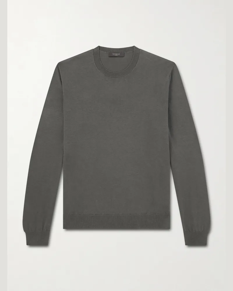 Slowear Cotton and Silk-Blend Sweater Green