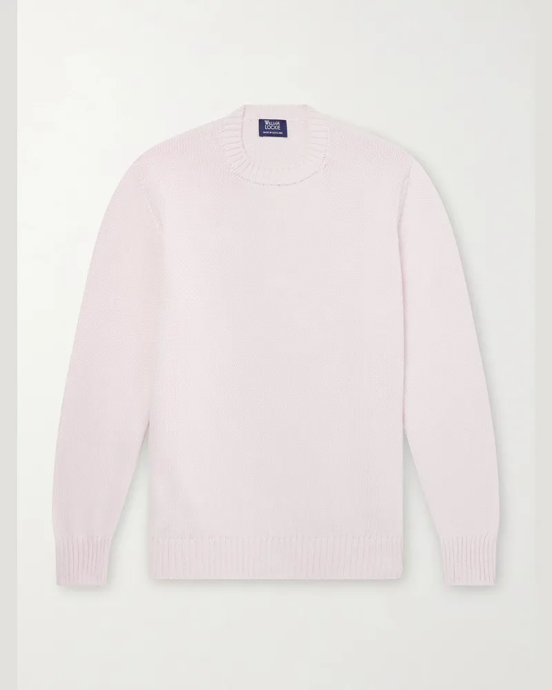 William Lockie Knitted Cotton Sweater Pink