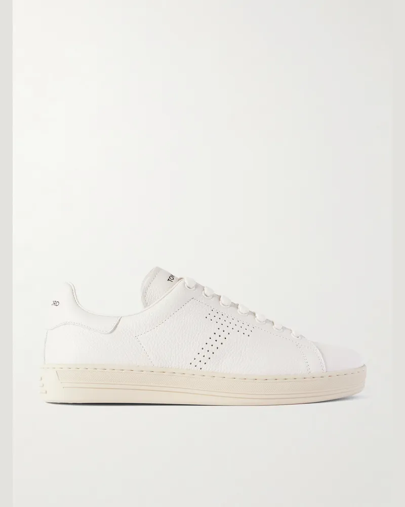 Tom Ford Warwkick Sneakers aus vollnarbigem Leder Weiß