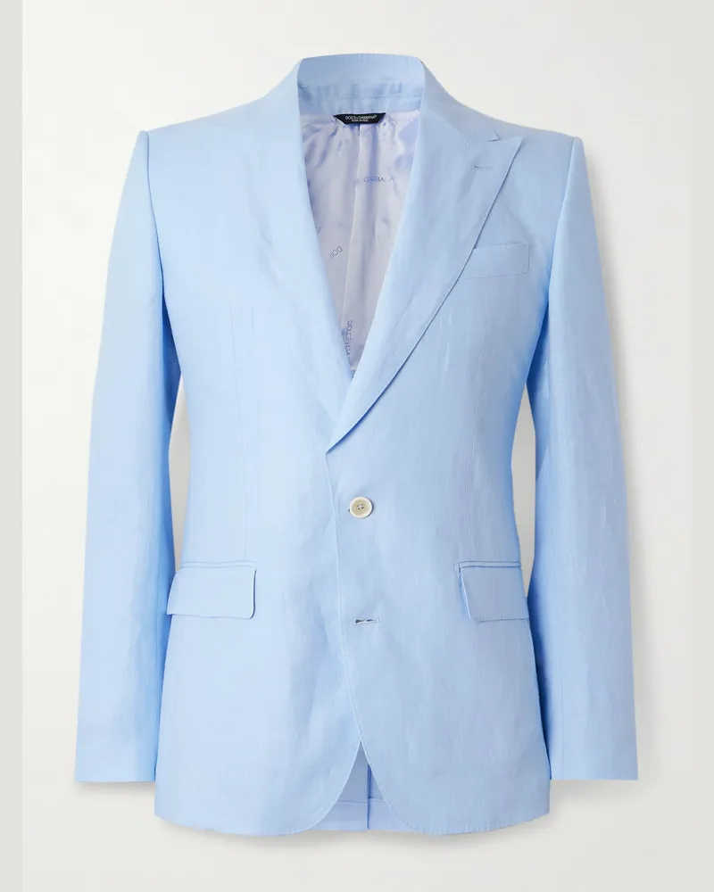 Dolce & Gabbana Sakko aus Leinen Blau