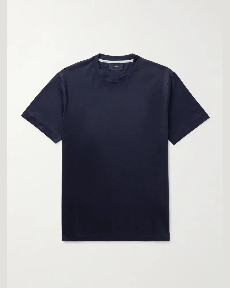 MR P. Silk and Cotton-Blend T-Shirt Blue