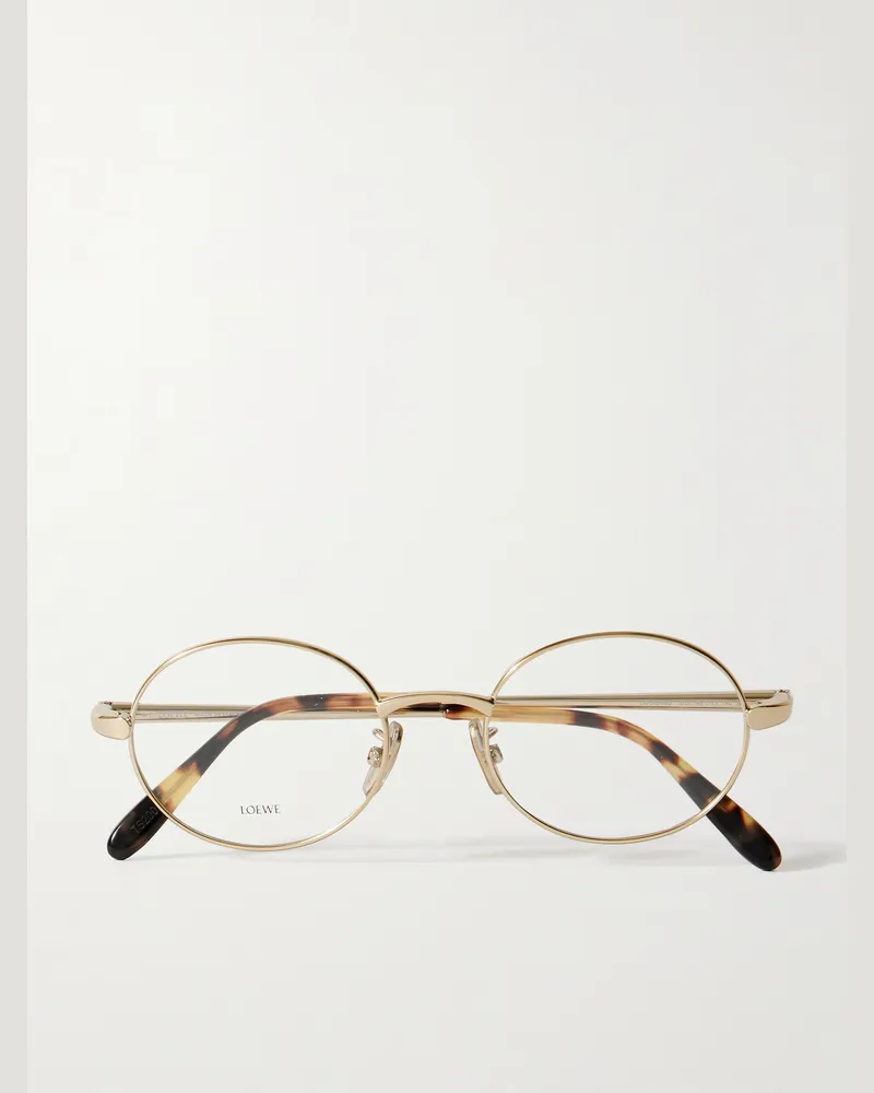 Loewe Goldfarbene Brille mit rundem Rahmen Gold