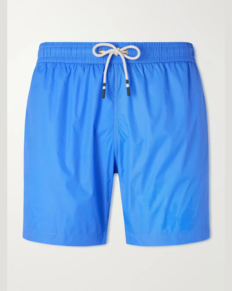 Hartford Gerade geschnittene, mittellange Badeshorts aus recyceltem Material Blau