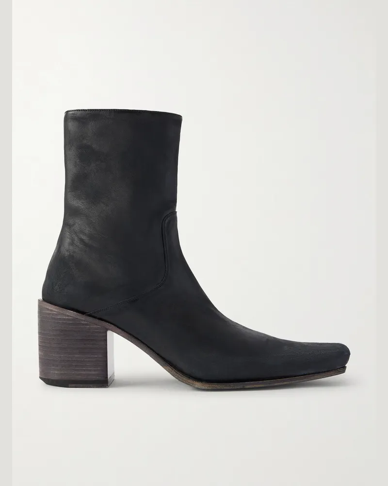 Balenciaga Monsieur Ankle Boots aus Leder Schwarz