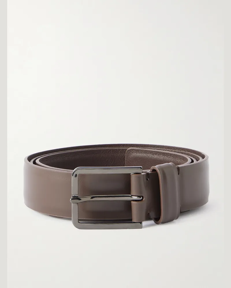 Loro Piana Rory 3cm Leather Belt Brown