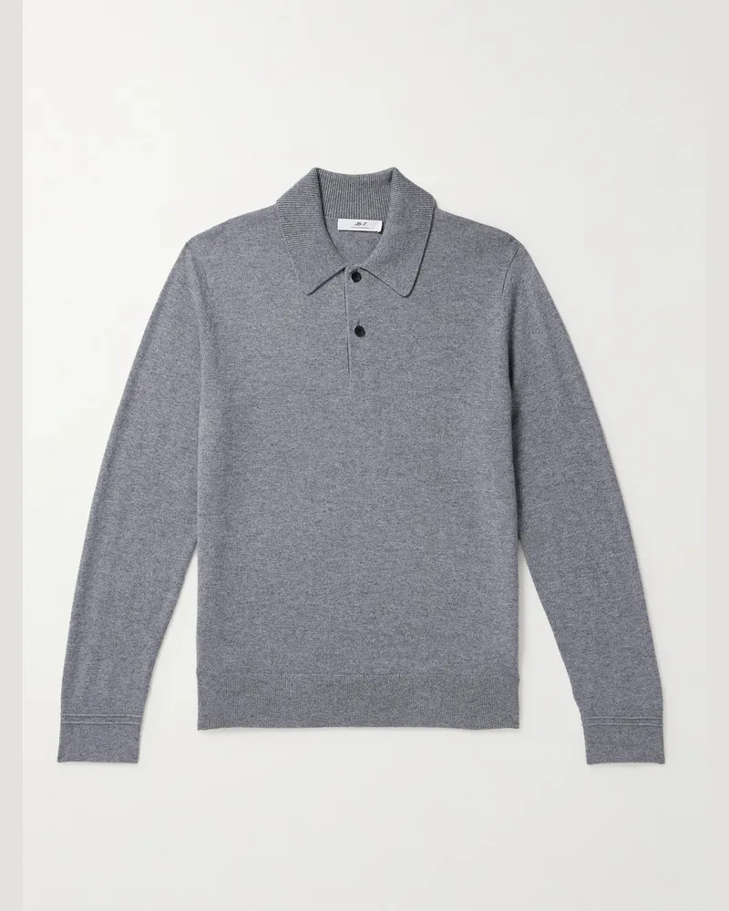 MR P. Pullover aus Kaschmir mit Polokragen Grau