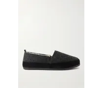 Loafers aus Wolle mit Shearling-Futter