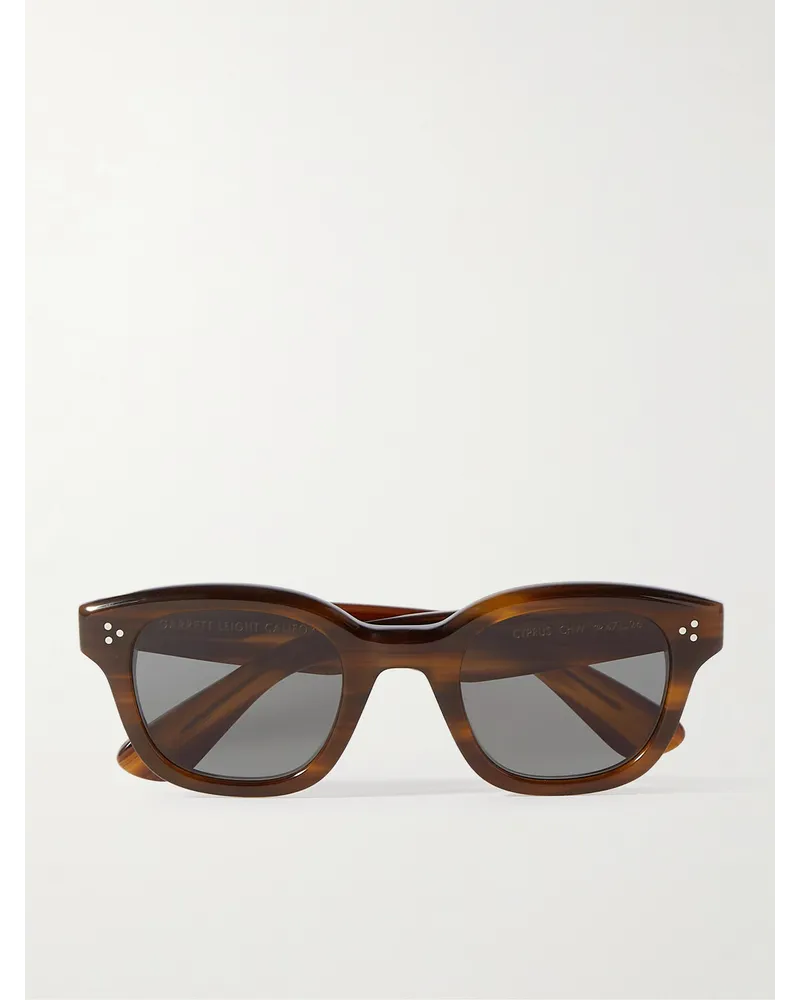 Garrett Leight Cyprus Sonnenbrille mit eckigem Rahmen aus Azetat Horn