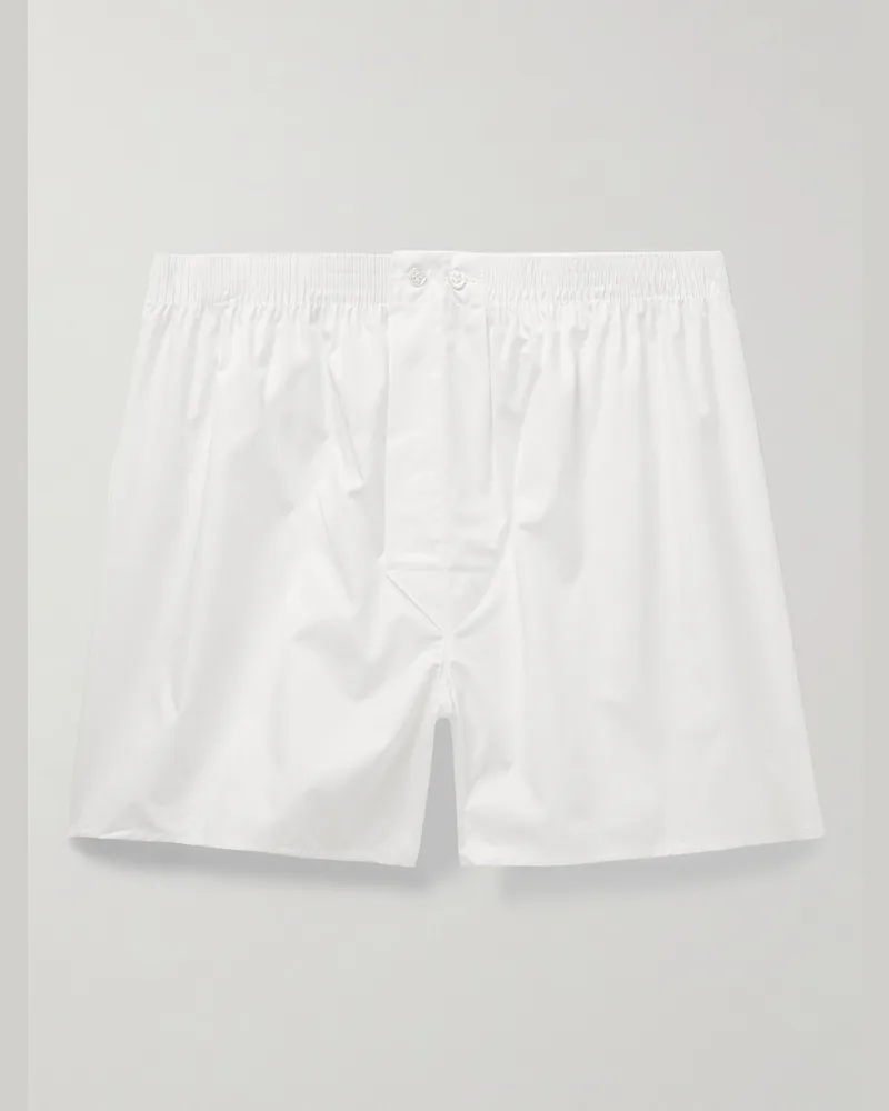 Derek Rose Savoy Cotton Boxer Shorts White