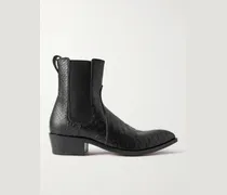 Chelsea Boots aus Leder mit Pythoneffekt