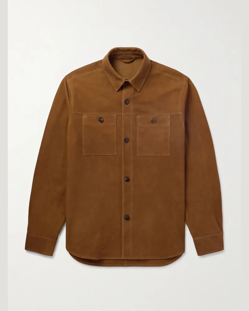 MR P. Hemdjacke aus Veloursleder Braun