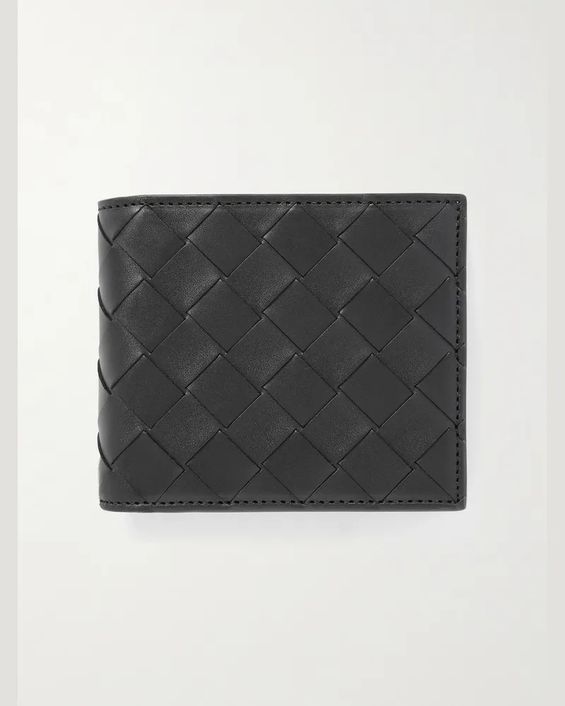 Bottega Veneta Intrecciato Leather Billfold Wallet Black