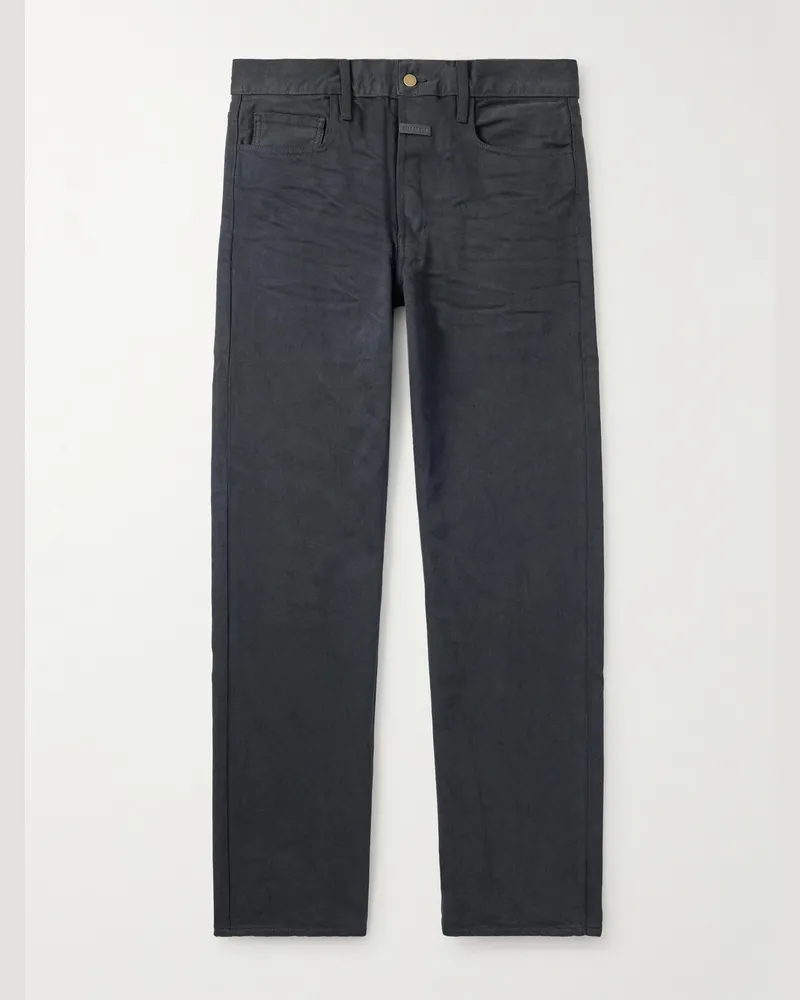 Fear of God Gerade geschnittene Jeans mit Logoapplikation Schwarz