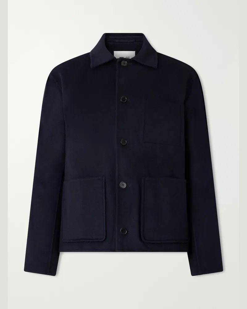 NN 07 Morgan 8447 Woven Wool-Blend Twill Jacket Blue