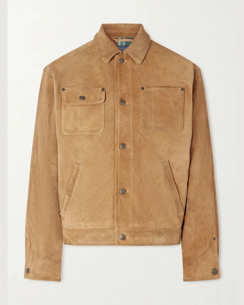 Ralph Lauren Suede Trucker Jacket Neutrals