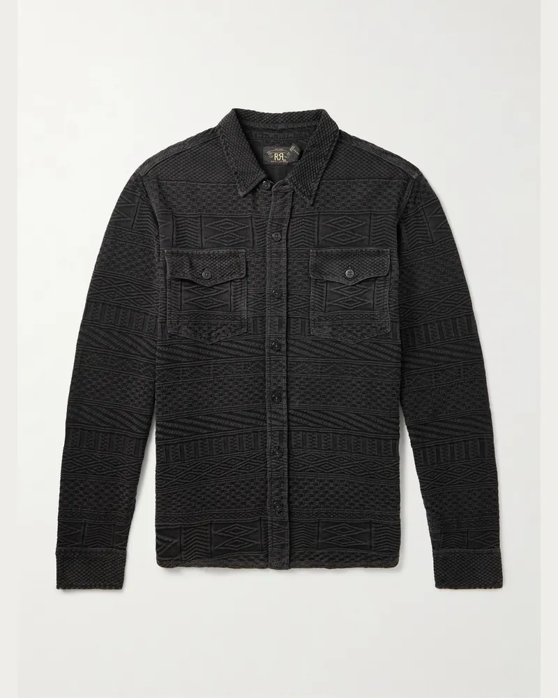 RRL Julius Hemd aus Baumwoll-Jacquard Schwarz