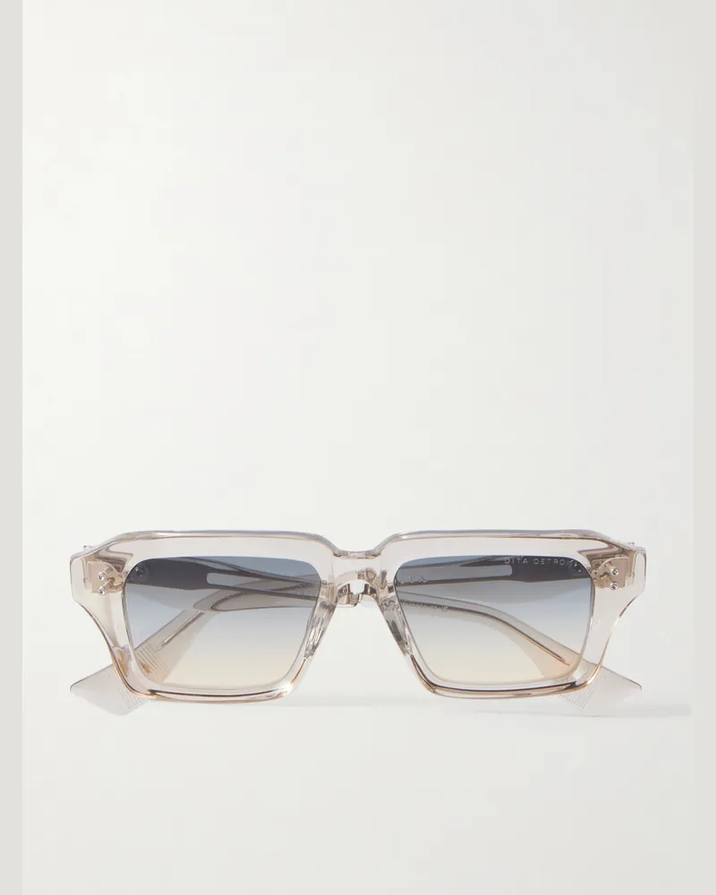 DITA Detron Square-Frame Acetate Sunglasses Neutrals