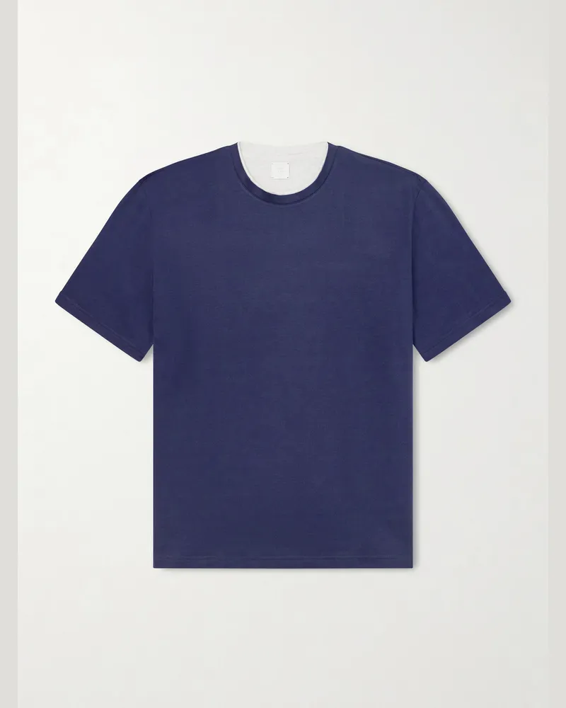 Eleventy Giza Cotton-Jersey T-Shirt Blue