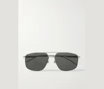 Navigator Aviator-Style Silver-Tone Sunglasses