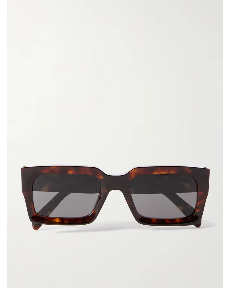 Celine Black Frame 53 Sonnenbrille mit rechteckigem Rahmen aus Azetat in Schildpattoptik Horn