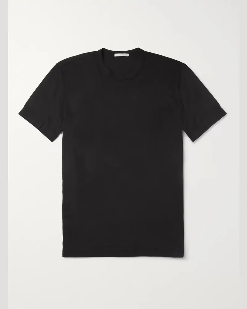 James Perse T-Shirt aus gekämmtem Baumwoll-Jersey Schwarz