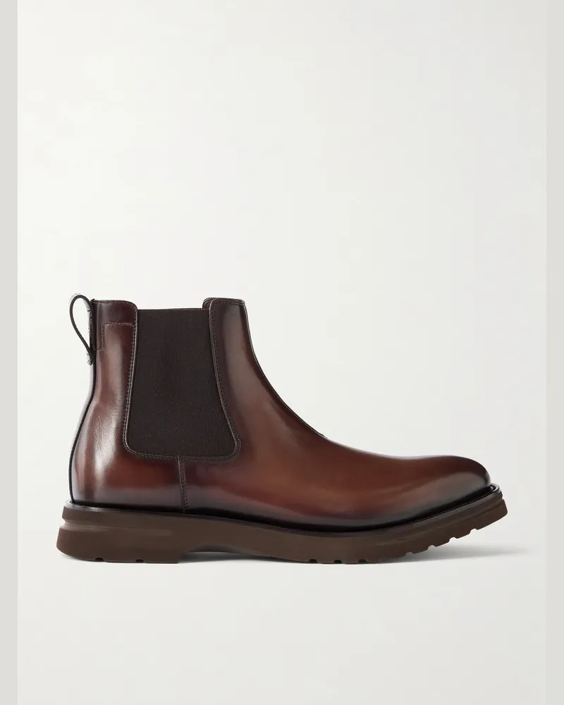 Berluti Alessio Leather Chelsea Boots Brown