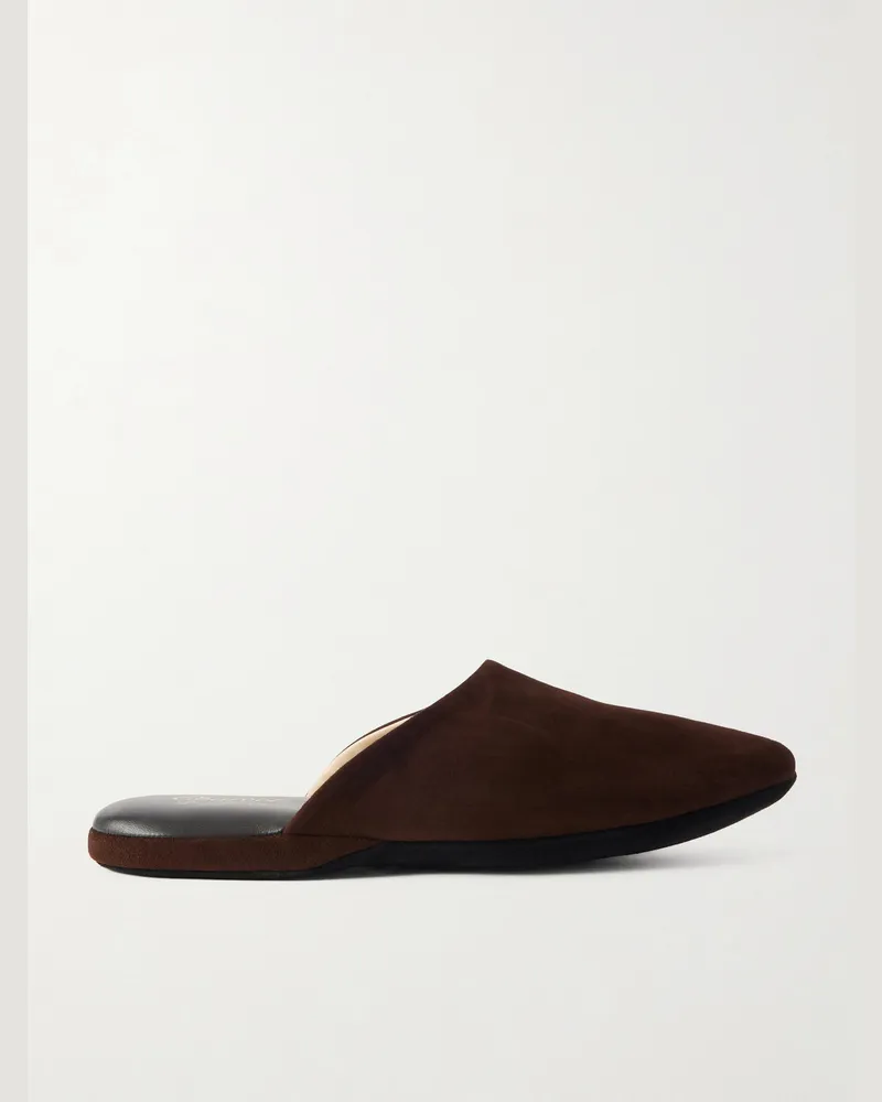 Charvet Suede Slippers Brown