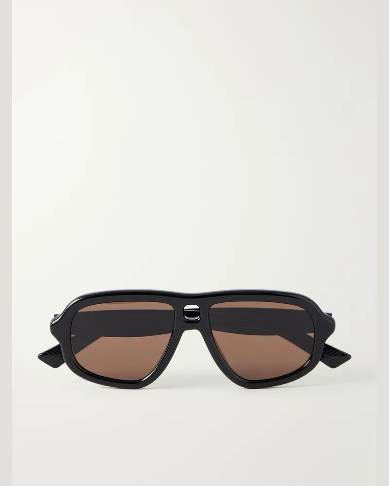 Bottega Veneta Sophia Ribbon aviator-style acetate sunglasses Black
