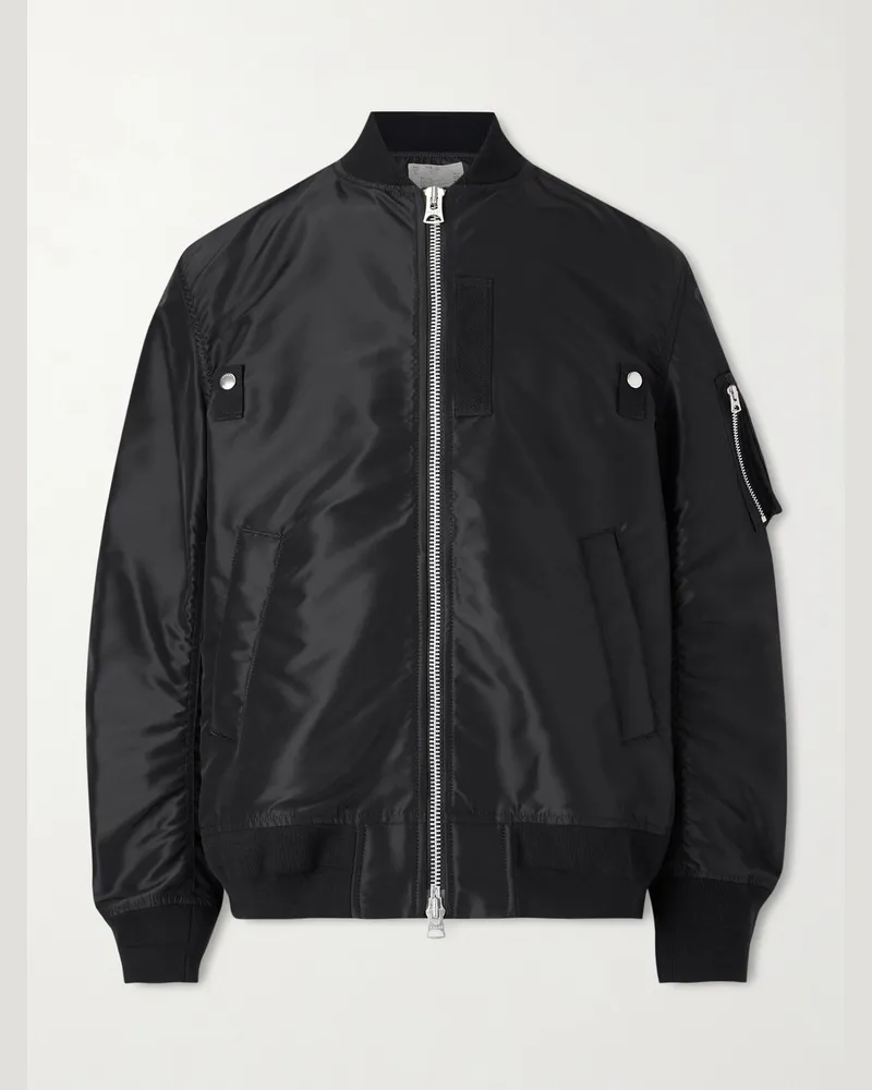 Sacai Wattierte Bomberjacke aus Nylon-Twill Schwarz