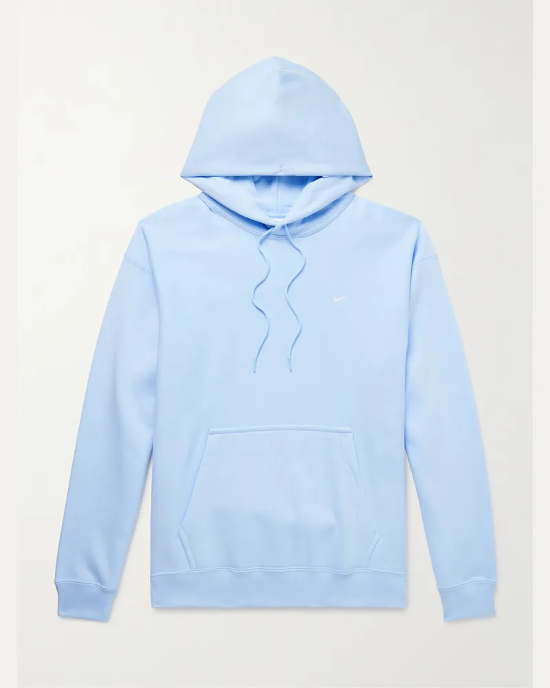 Nike Solo Swoosh Kapuzenjacke aus Jersey aus einer Baumwollmischung mit Logostickerei Blau