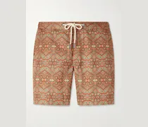 Bulldog Straight-Leg Mid-Length Paisley-Print Swim Shorts