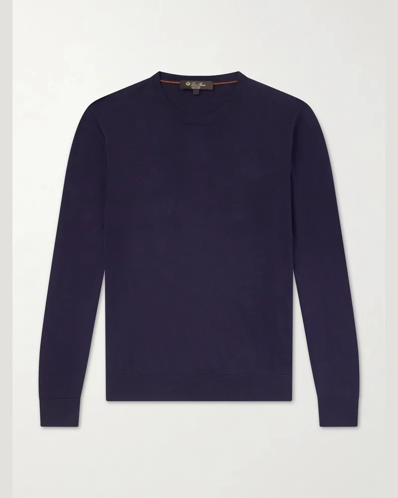 Loro Piana Pullover aus Ice-Wish™-Sea-Island-Baumwolle Blau