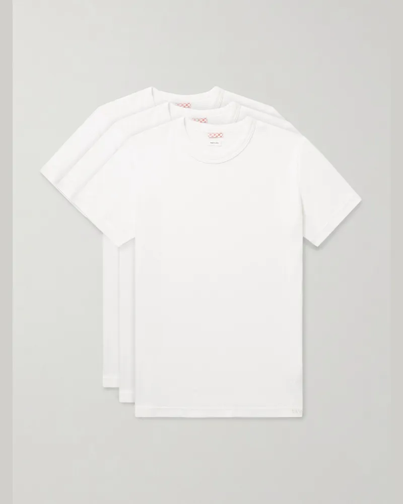 Visvim Sublig Set aus drei T-Shirts aus Jersey aus einer Baumwollmischung Weiß