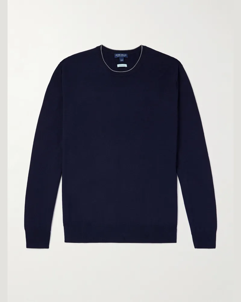 Peter Millar Excursionist Flex Pullover aus einer Merinowollmischung Blau