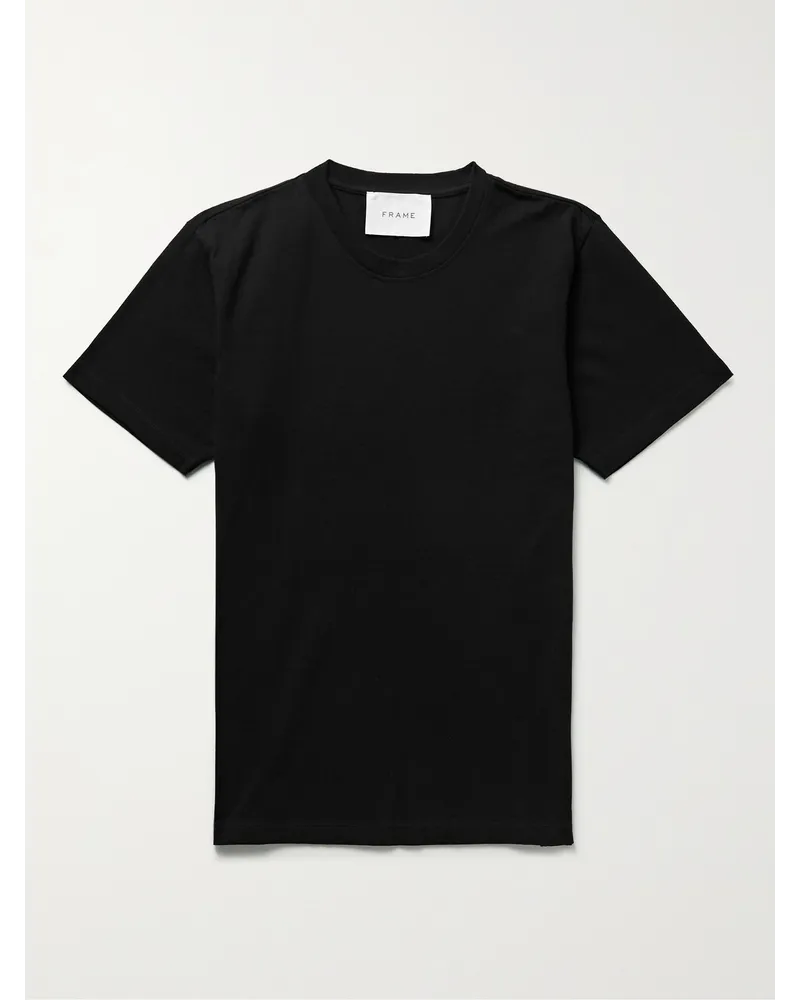 Frame Denim Cotton-Jersey T-Shirt Schwarz