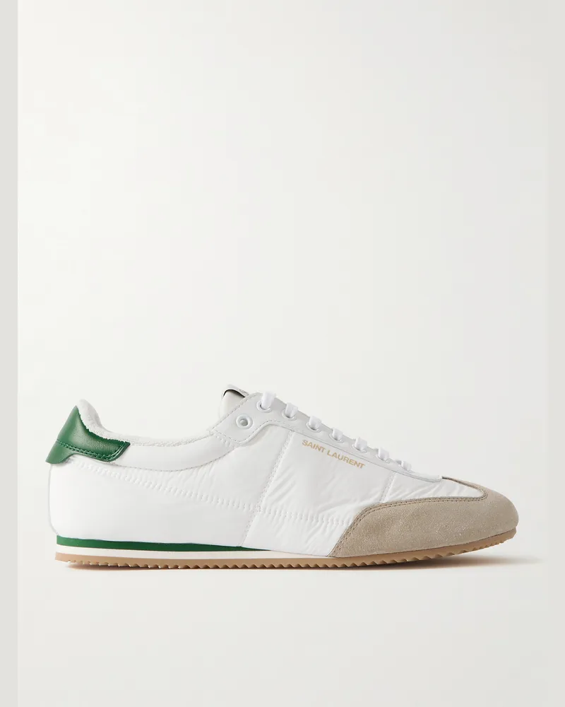 Saint Laurent Aston Sneakers aus Shell mit Besatz aus Leder und Veloursleder Weiß