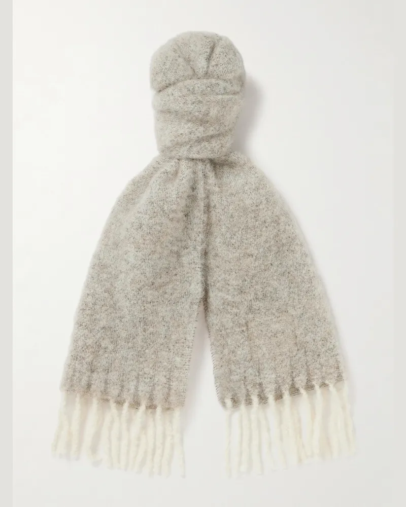 NN 07 Fringed Wool-Blend Scarf Neutrals