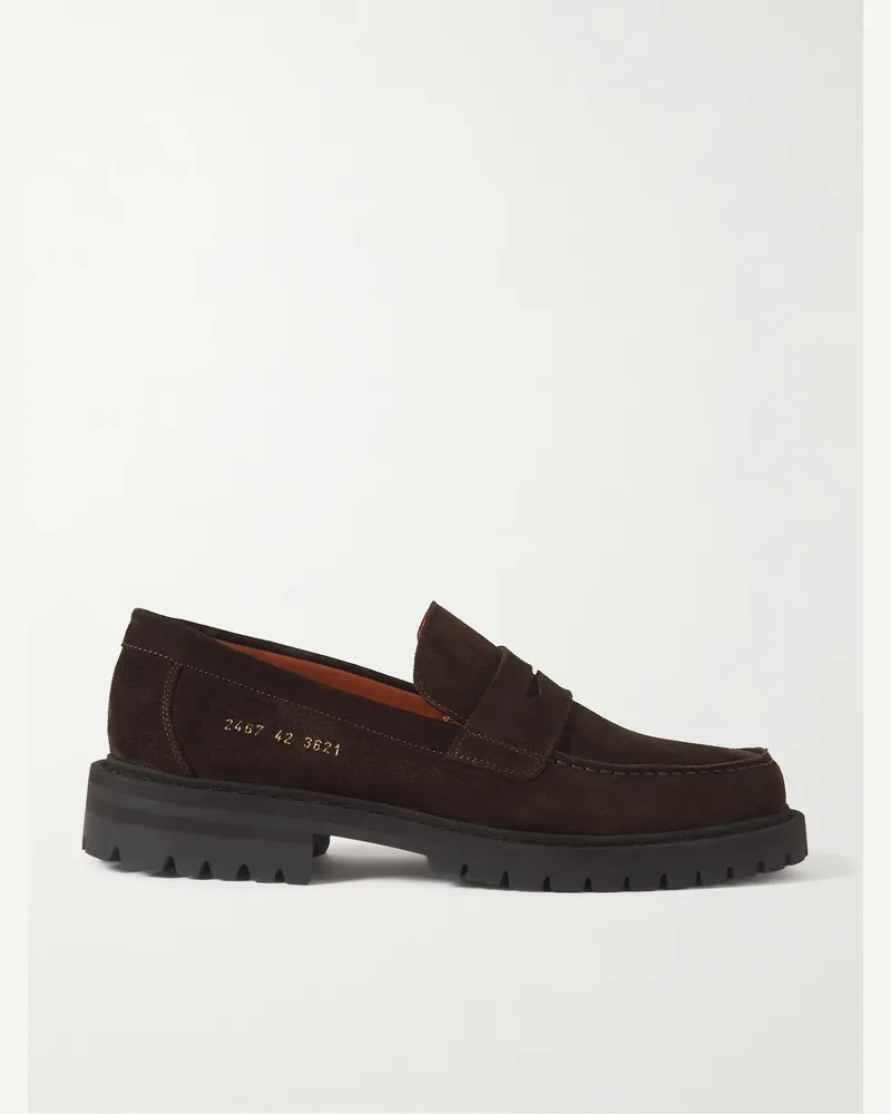 Common Projects Pennyloafers aus Veloursleder Braun