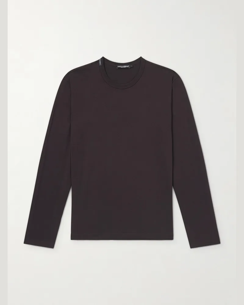 Dolce & Gabbana Cotton-Jersey T-Shirt Brown