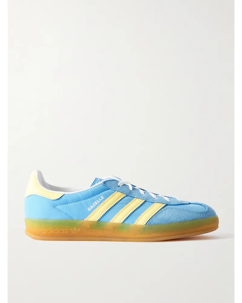 adidas Gazelle Indoor Sneakers aus Shell mit Besätzen aus Veloursleder und Leder Blau