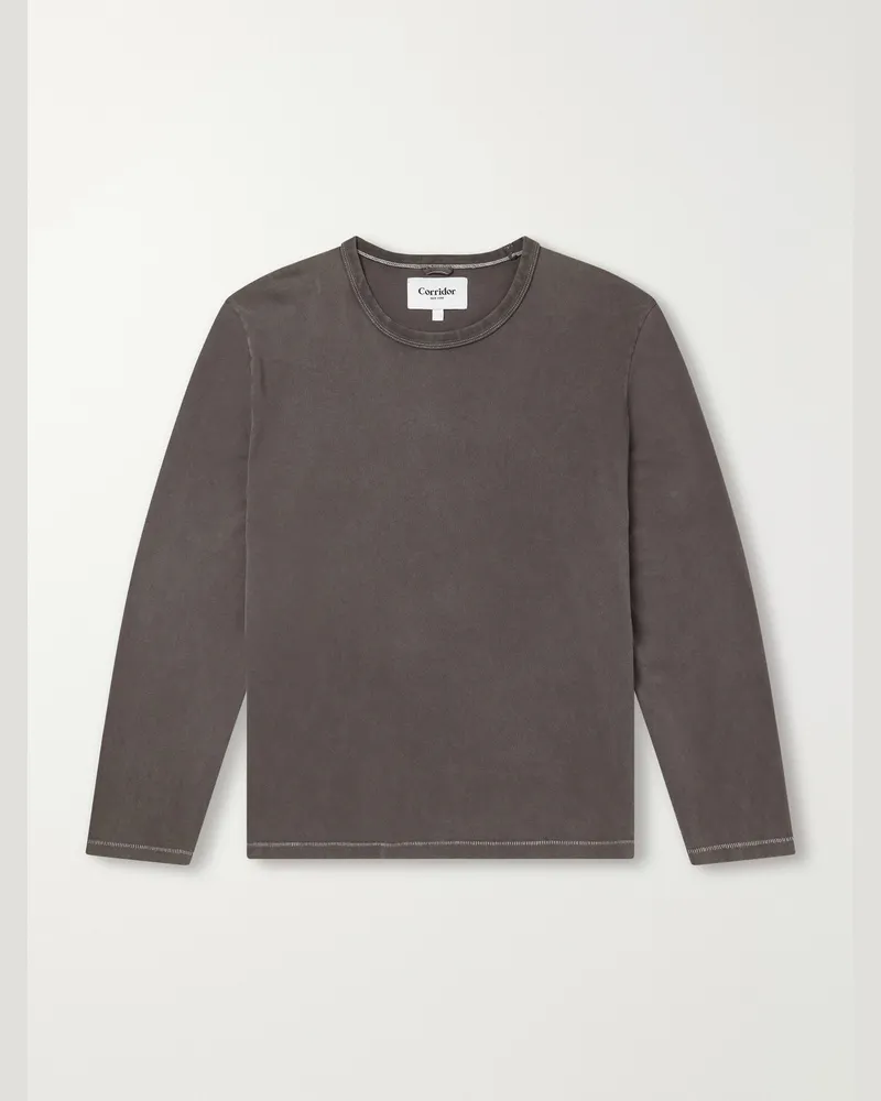 Corridor Garment-Dyed Cotton-Jersey T-Shirt Gray
