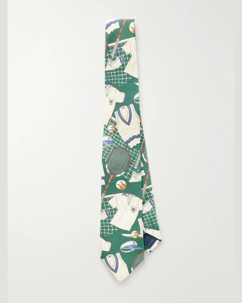 Ralph Lauren 9cm Printed Silk-Twill Tie Green