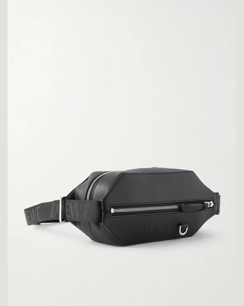 Loewe Gürteltasche aus Leder mit Logoprägung Schwarz