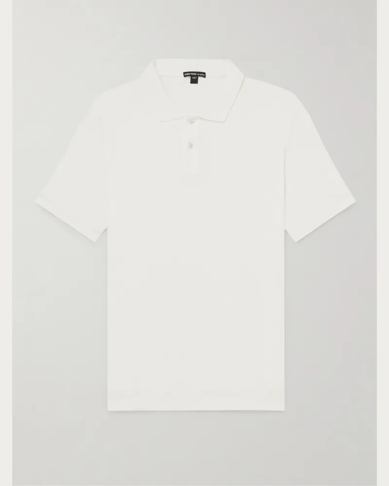 James Perse Cotton-Jersey Polo Shirt White