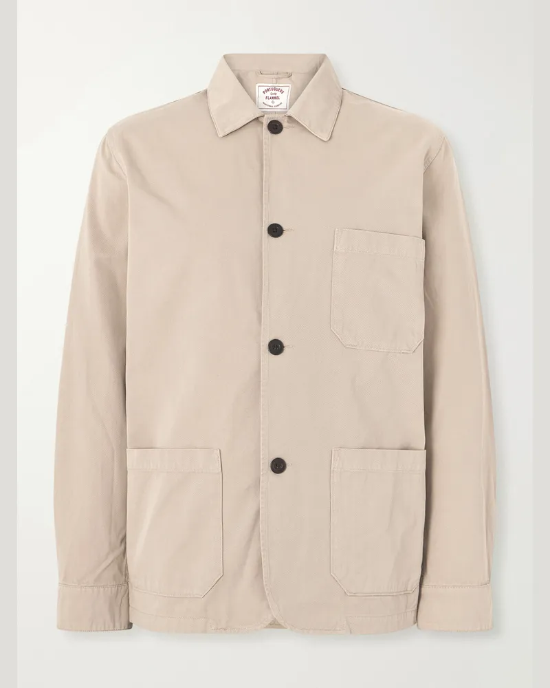 Portuguese Flannel Cotton-Twill Chore Jacket Neutrals